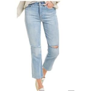 Hudson Holly Distressed High Rise Straight Crop Jeans sz 25